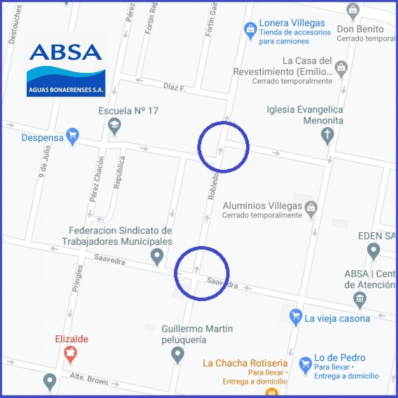 Trabajos programados sobre la red de agua en General Villegas