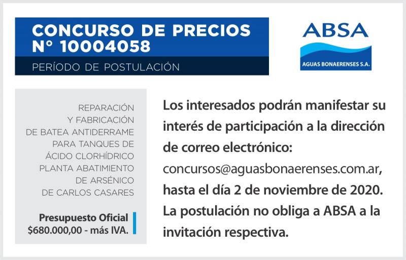 Período de postulación a Concurso de Precios