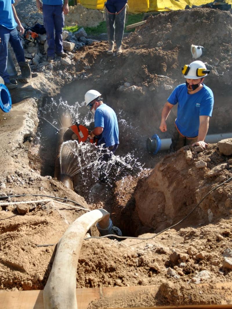 Finalizaron los trabajos de empalme en la red de agua