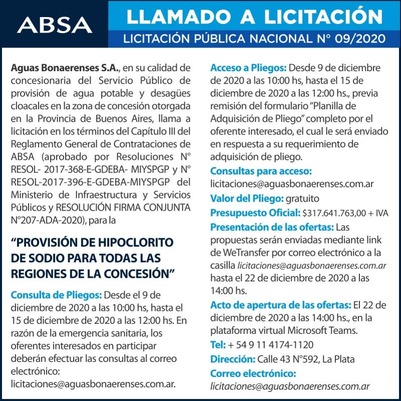Llamado a Licitación Pública