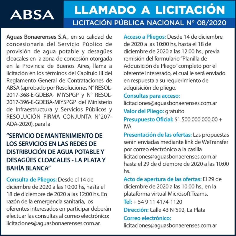 Llamado a Licitación Pública