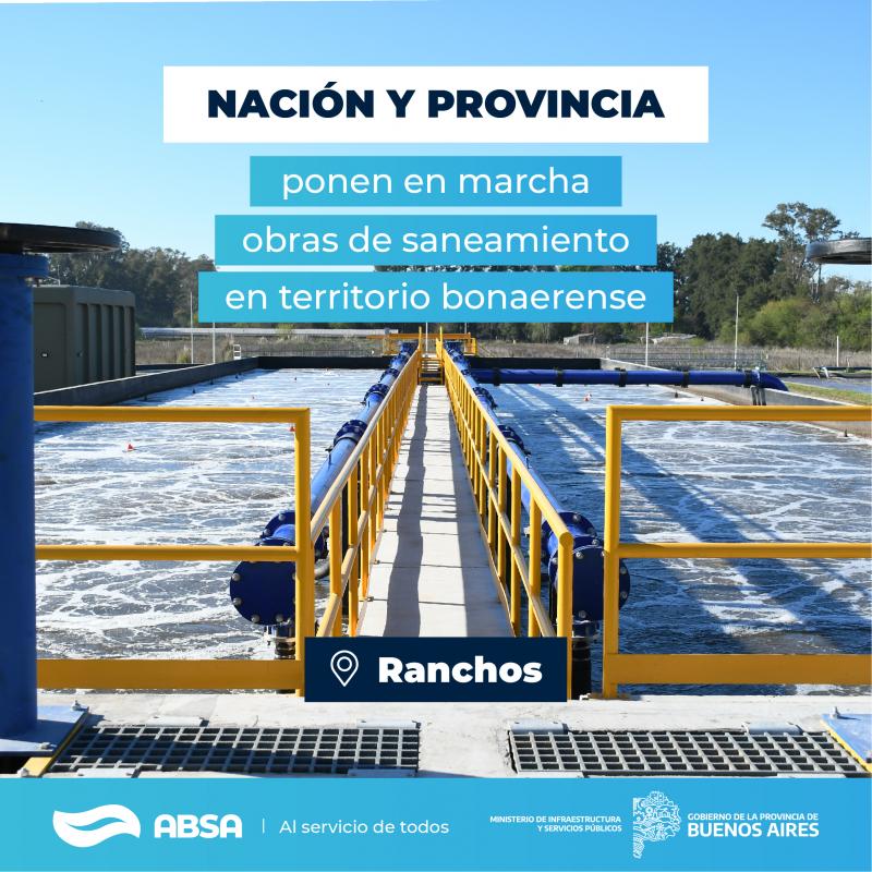 Con una inversión de $ 240 millones, ABSA construirá una nueva Planta Depuradora en Ranchos