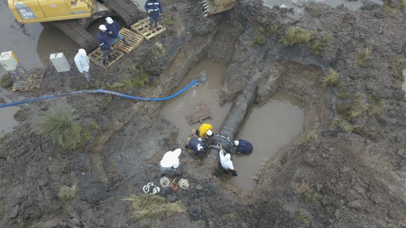 Finalizó la reparación del acueducto en Punta Alta