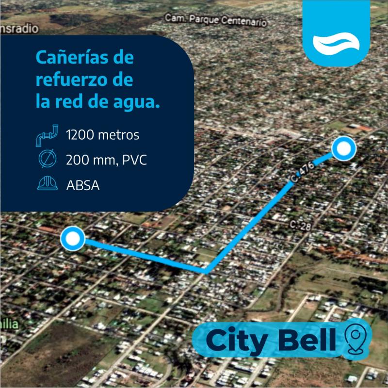 ABSA instala 1200 metros de cañerías de refuerzo en City Bell