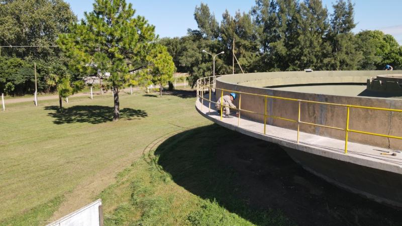 Las Flores: avanzan las obras en la Planta Depuradora de Líquidos Cloacales