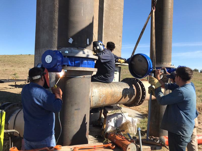 Continúan las obras para mejorar el servicio de agua en Bahía Blanca y Punta Alta