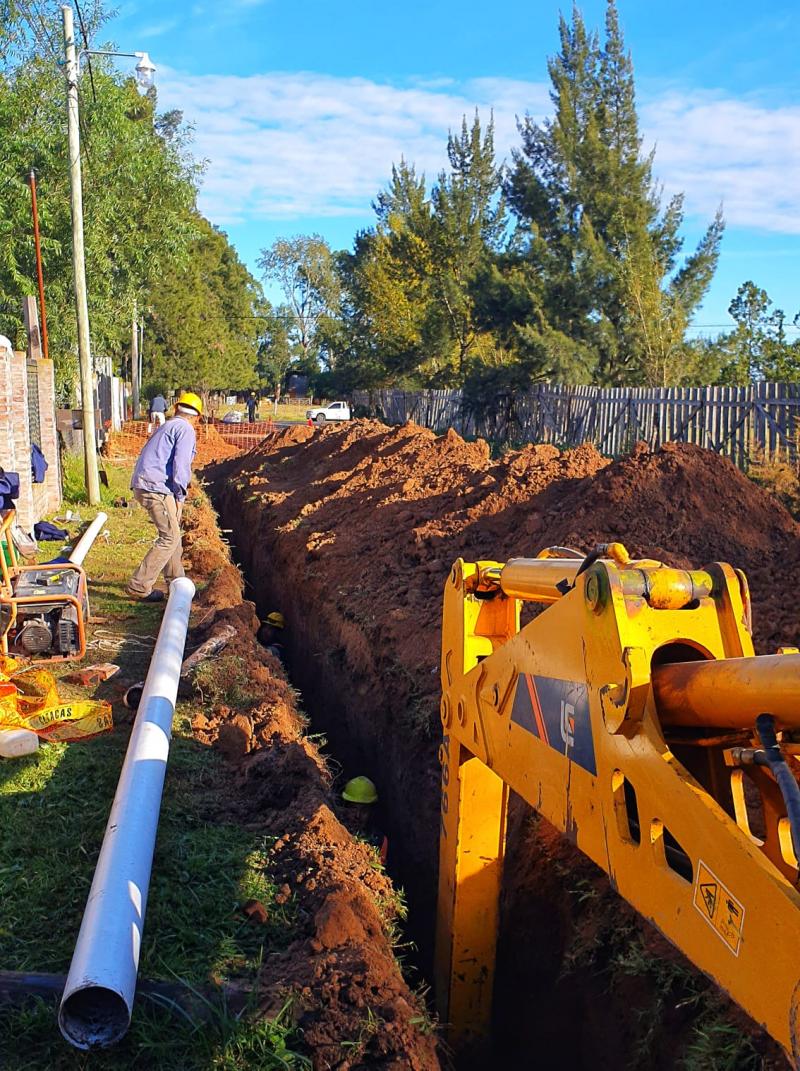 Comenzó la obra de ampliación de red de desagües cloacales en Ranchos