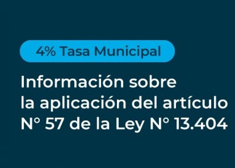 Tasa Municipal Ley 13.404 - Art. 57 (Ley 15.310) 