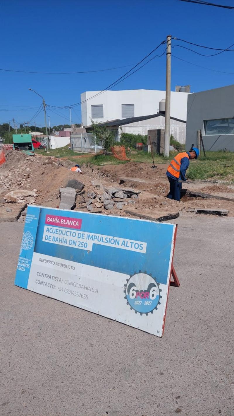 Etapa final del Acueducto de impulsión en Bahía Blanca