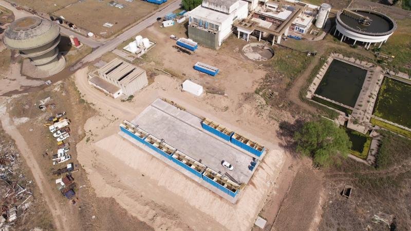 Planta modular de agua: comienzan a ubicarse los equipos