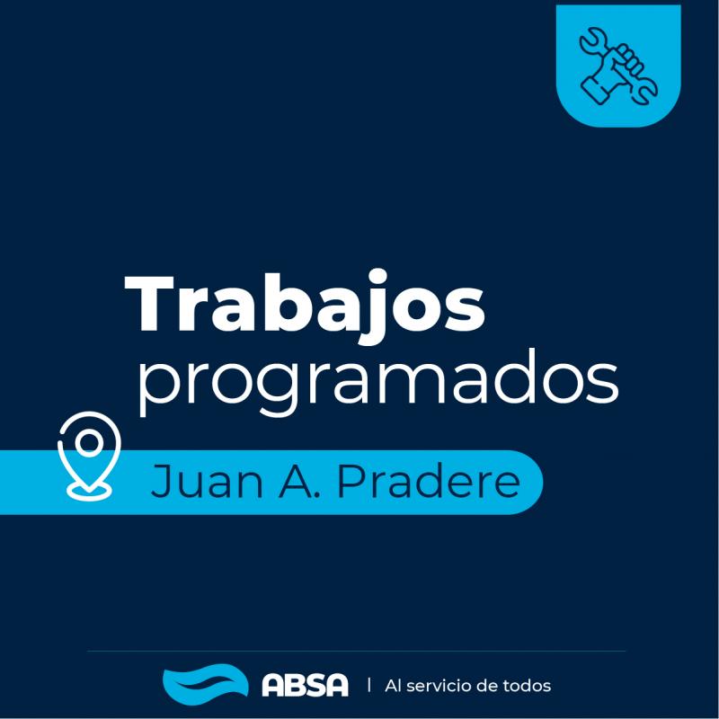 Trabajos programados sobre la red de agua de Pradere