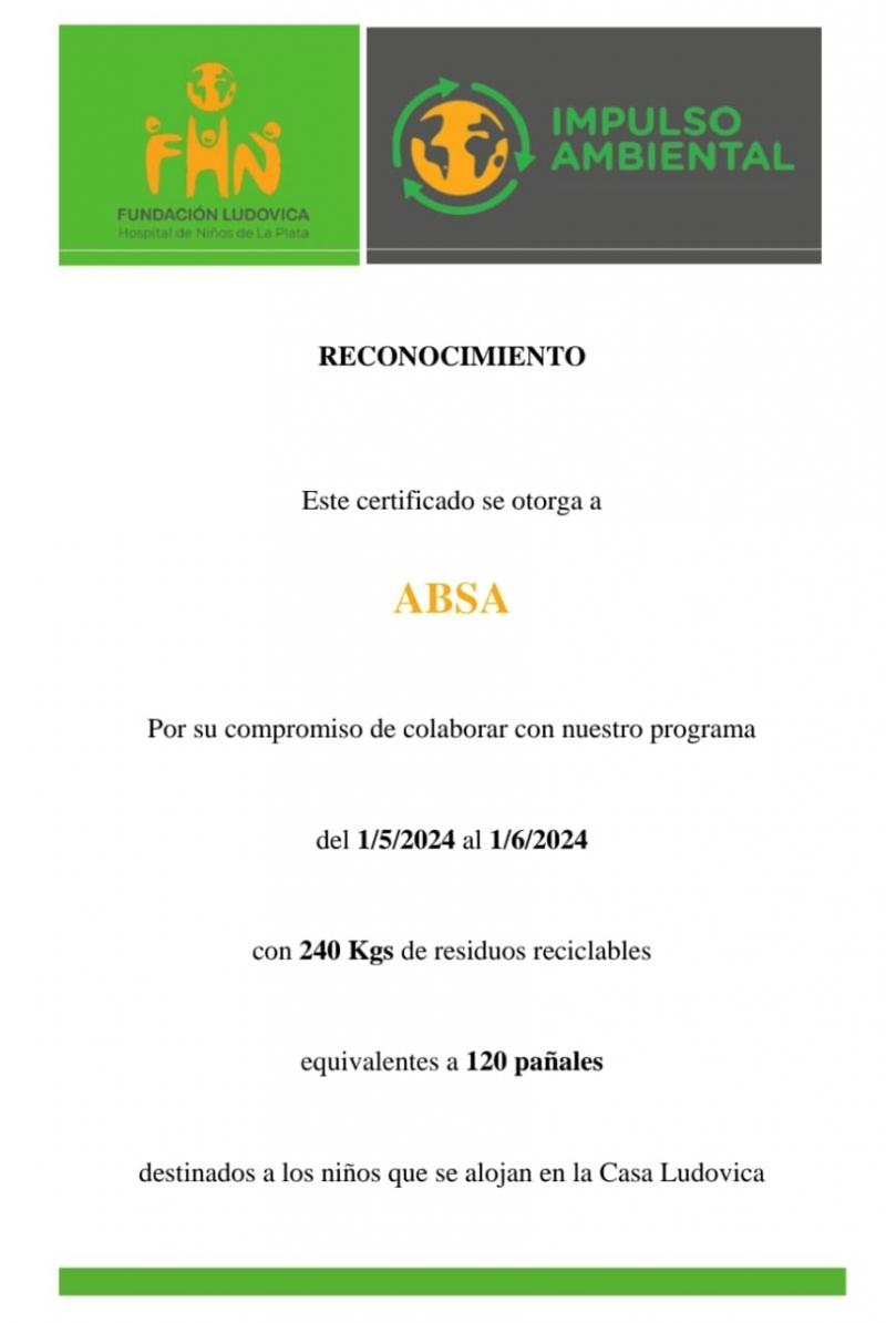 ABSA continúa colaborando con la Fundación Ludovica 