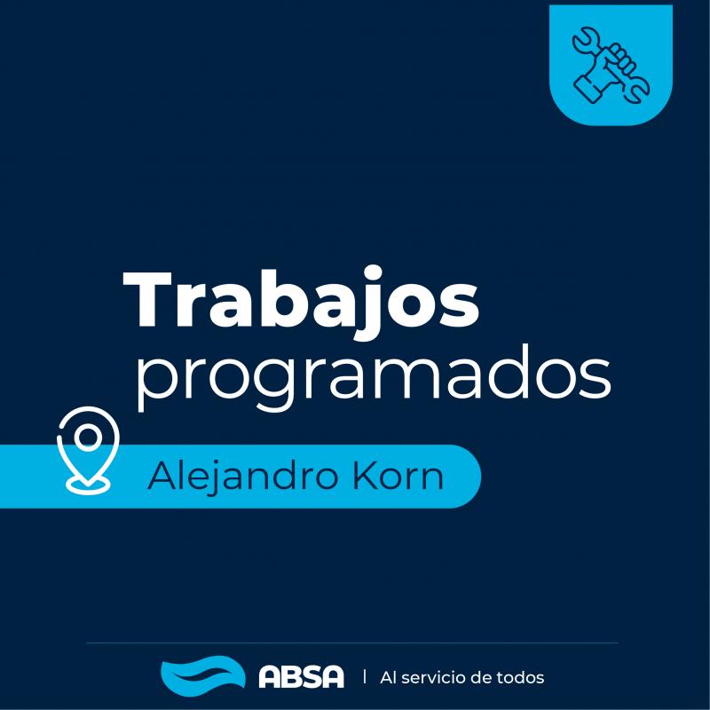 Alejandro Korn: trabajos programados sobre la red de agua