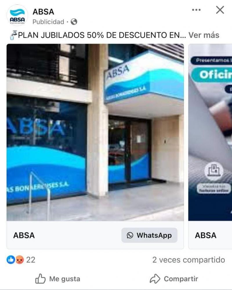 Advertencia de ABSA sobre estafa a jubilados a través de Facebook