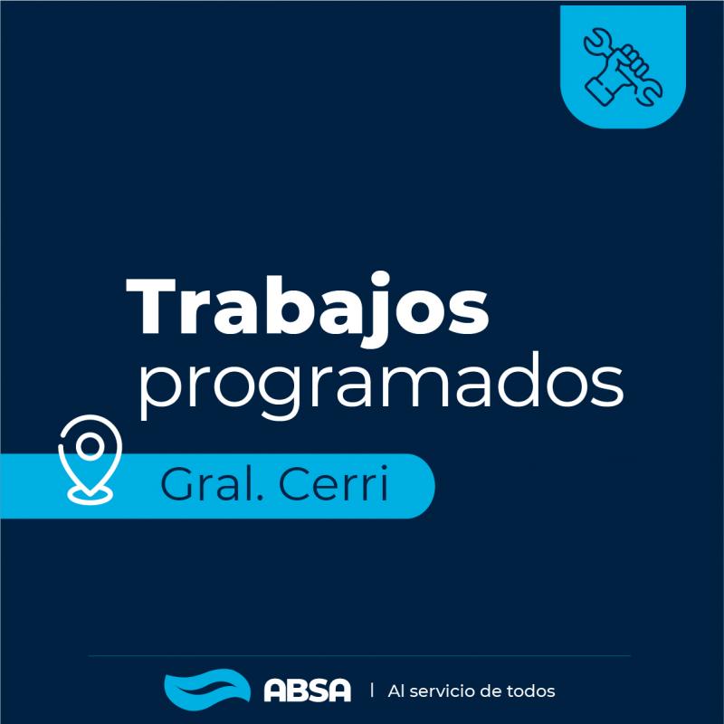 General Cerri: trabajos programados para el lunes