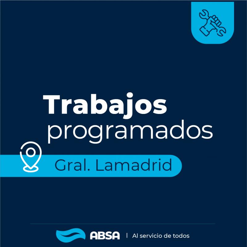 General La Madrid: trabajos programados sobre la red de agua 