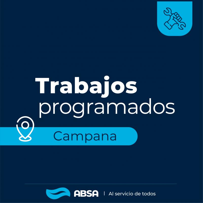 Campana: trabajos programados sobre perforación de agua