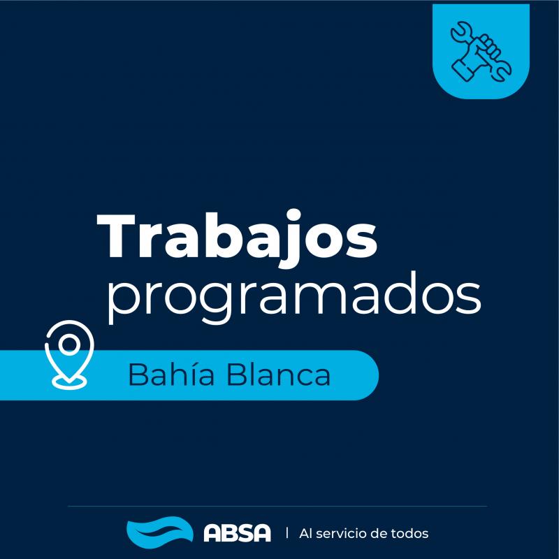 Bahía Blanca: trabajos programados sobre la red de agua