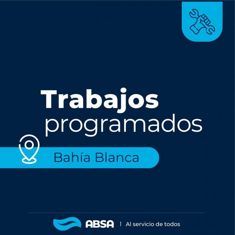 Bahía Blanca: trabajos programados para el lunes