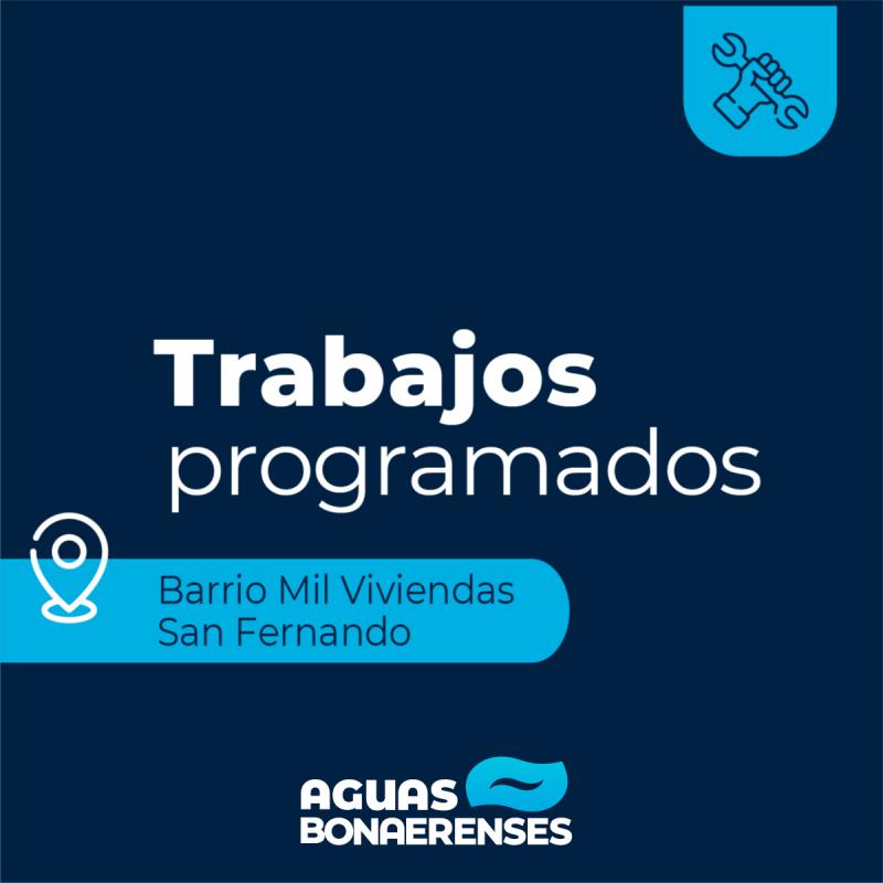 San Fernando: trabajos programados en la red de agua