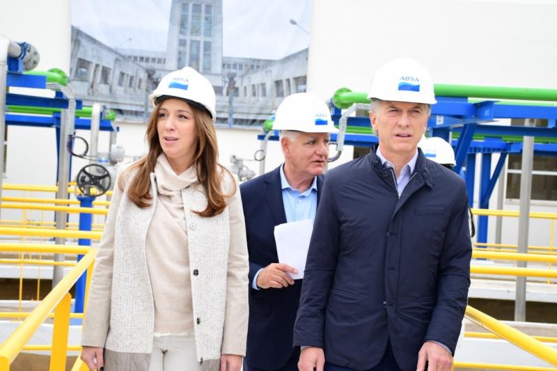 Punta Lara: El Presidente Macri, la Gobernador Vidal  y el titular de ABSA, Raffaele Sardella inauguraron la Planta Potabilizadora de ABSA