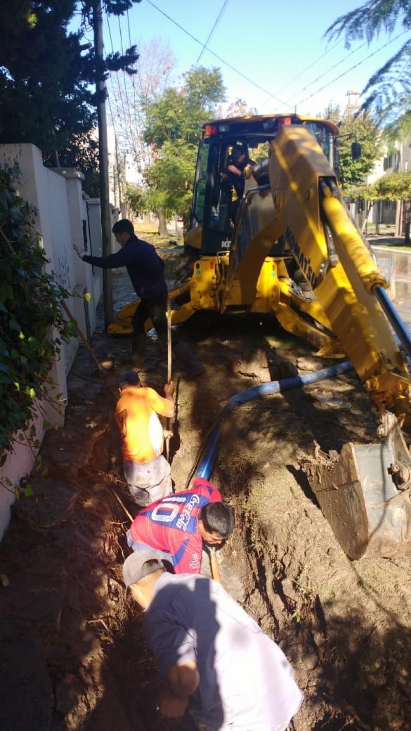 Trabajos de reparación en la red de agua de zona Norte