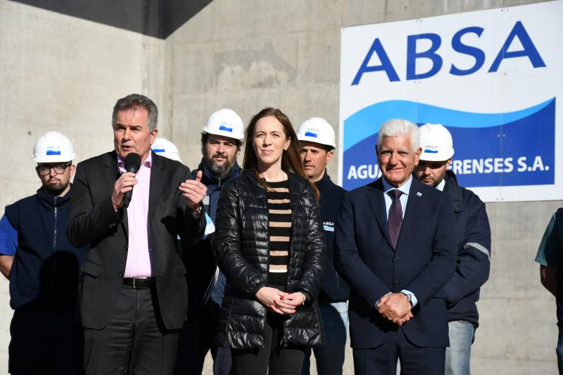Vidal y Raffaele Sardella inauguraron la Planta Depuradora en Bahía Blanca