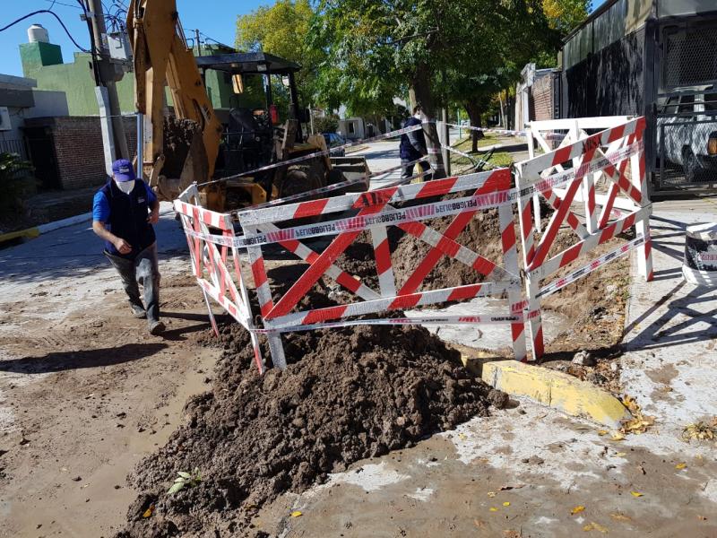 Trabajos de ABSA en el barrio Atepam de Ensenada
