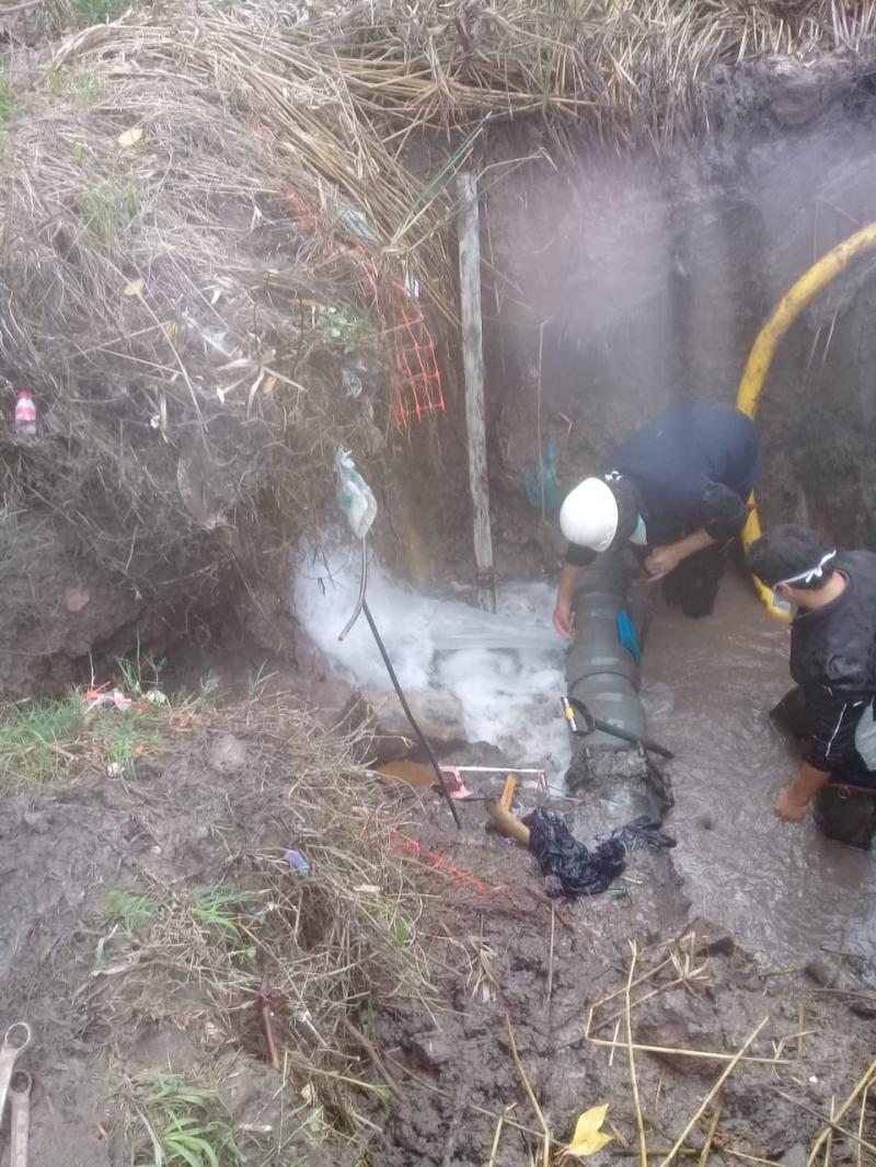 Finalizó la reparación sobre cañería de Impulsión en la zona sur de La Plata