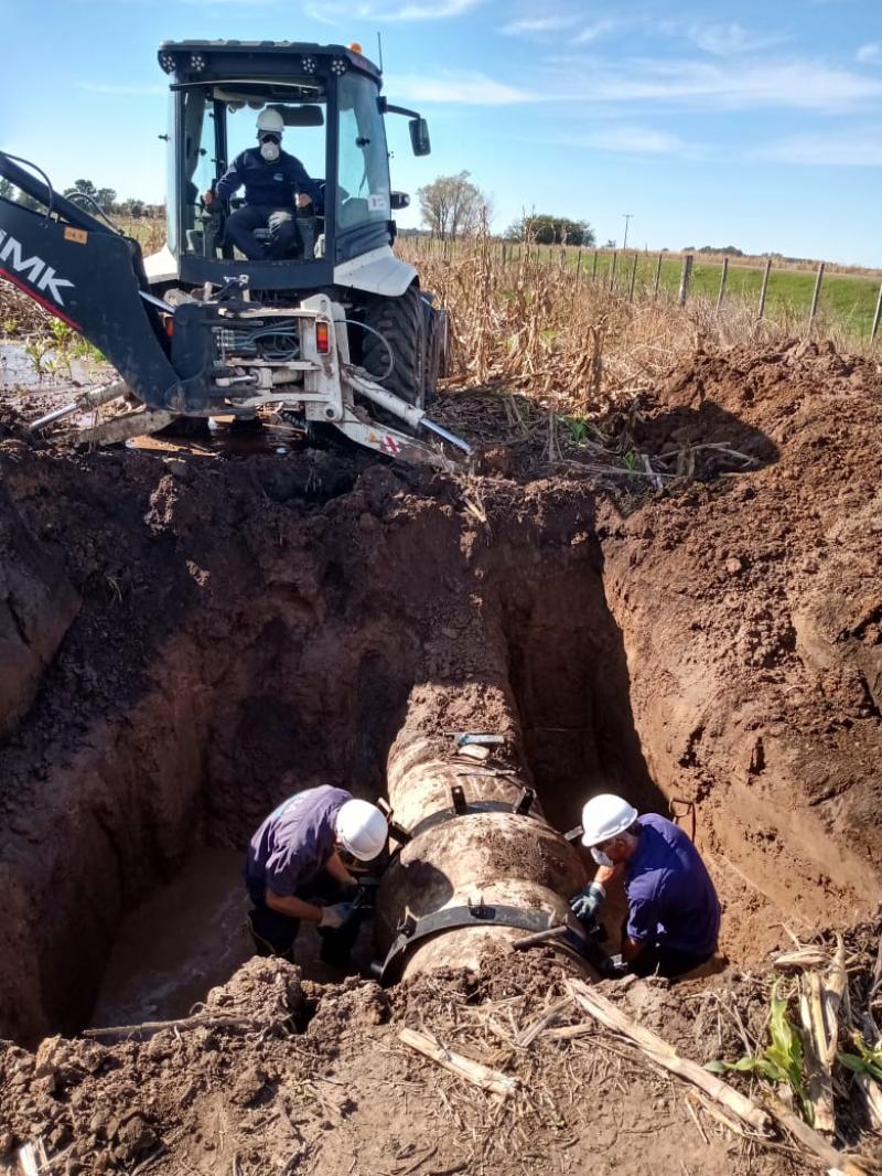 Reparaciones sobre el acueducto Nueve de Julio, Carlos Casares Pehuajó
