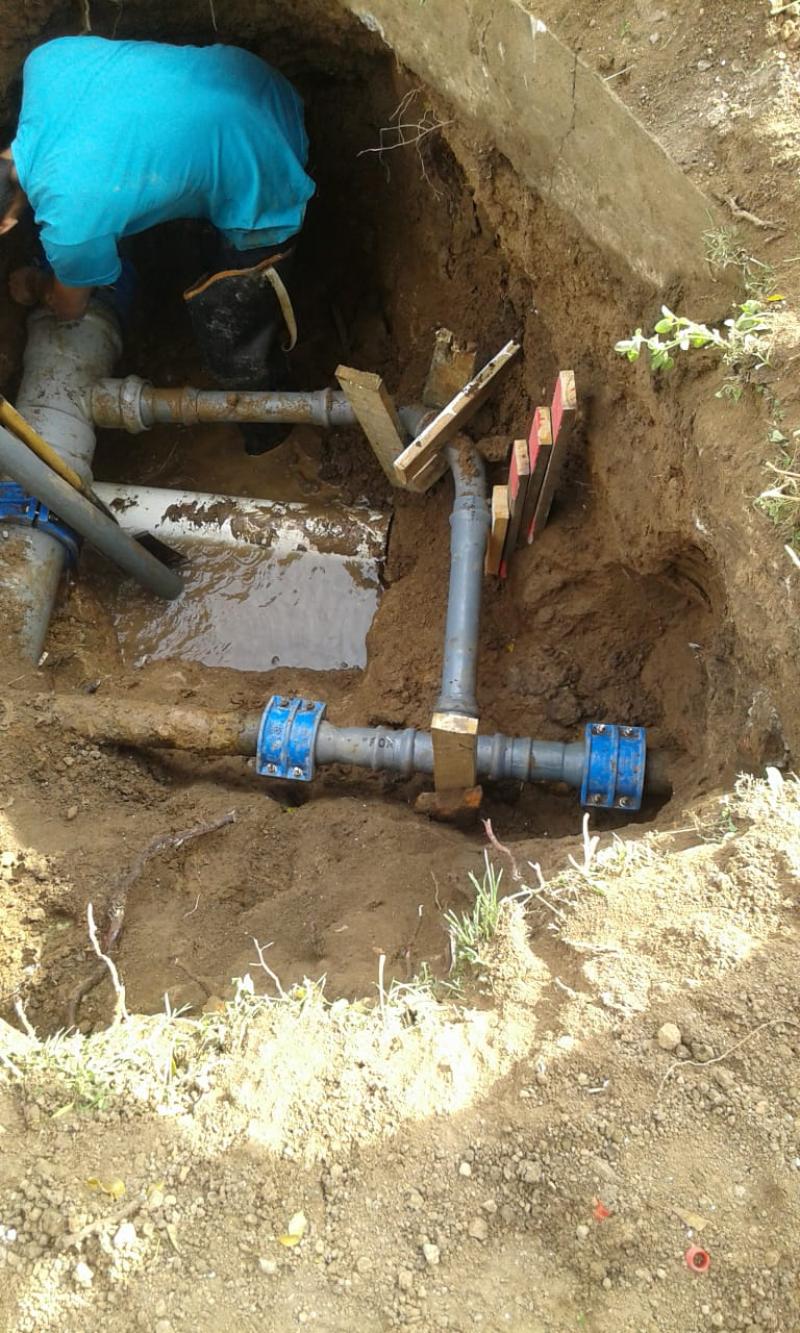 Trabajos sobre la red de agua en Tolosa