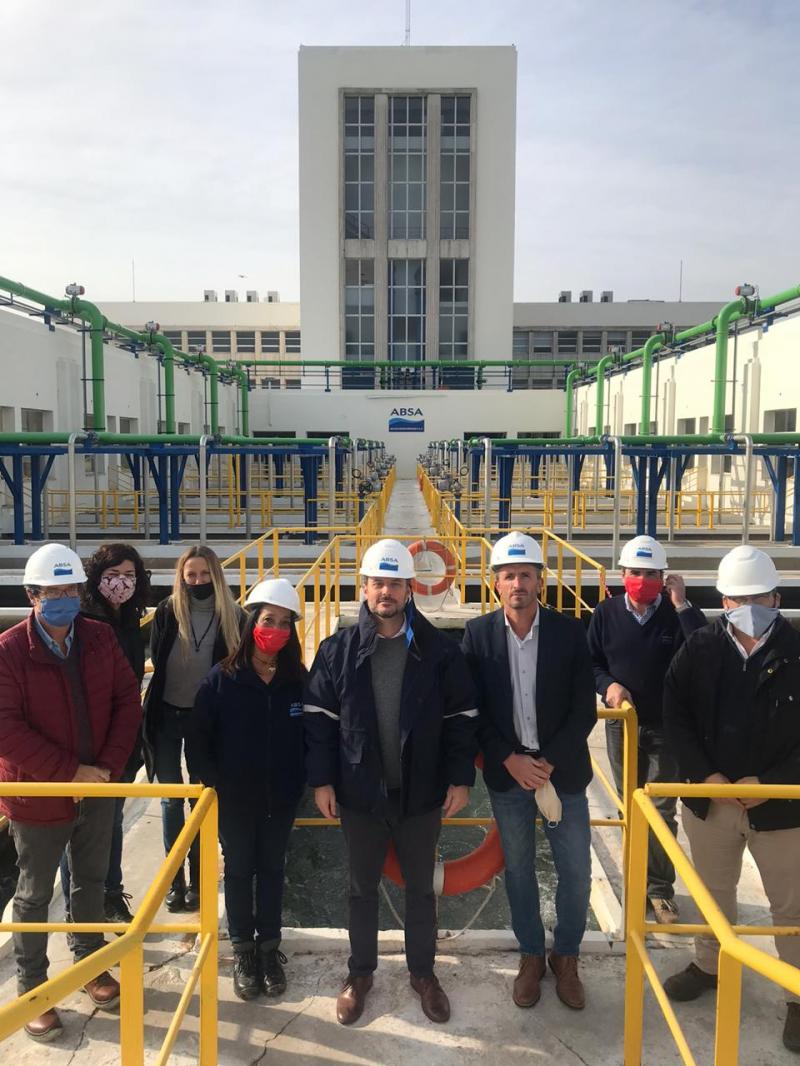 Germán Ciucci recorrió la Planta Potablizadora en Punta Lara