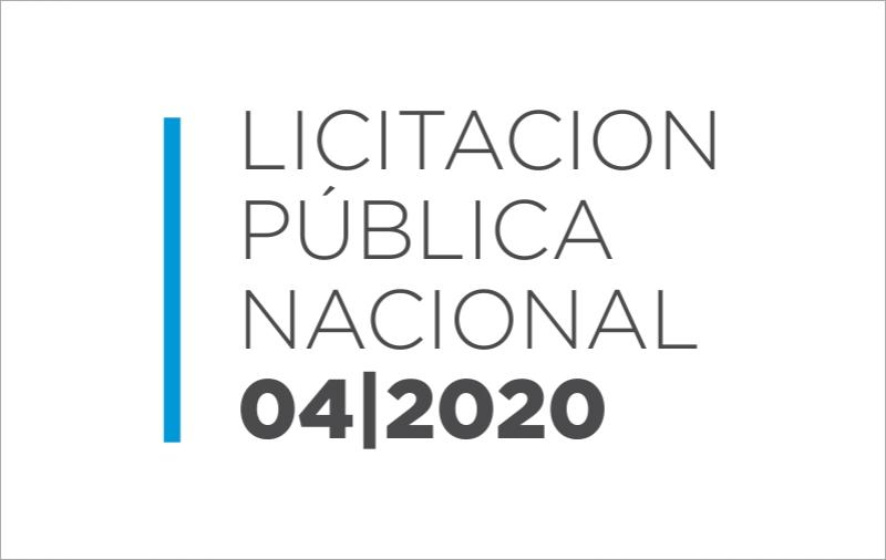 Llamado a Licitación Pública Nacional N° 04/2020