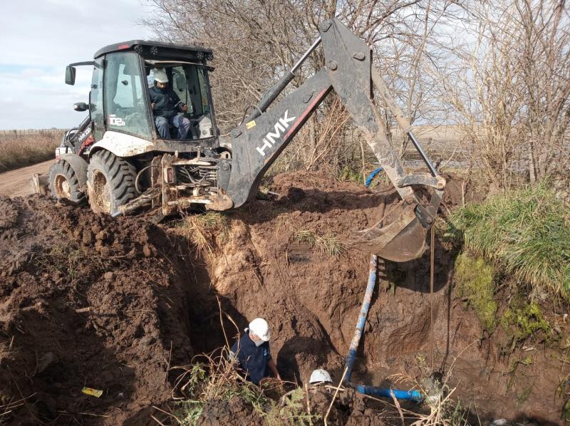 Finalizó la reparación sobre el acueducto Moctezuma en Carlos Casares