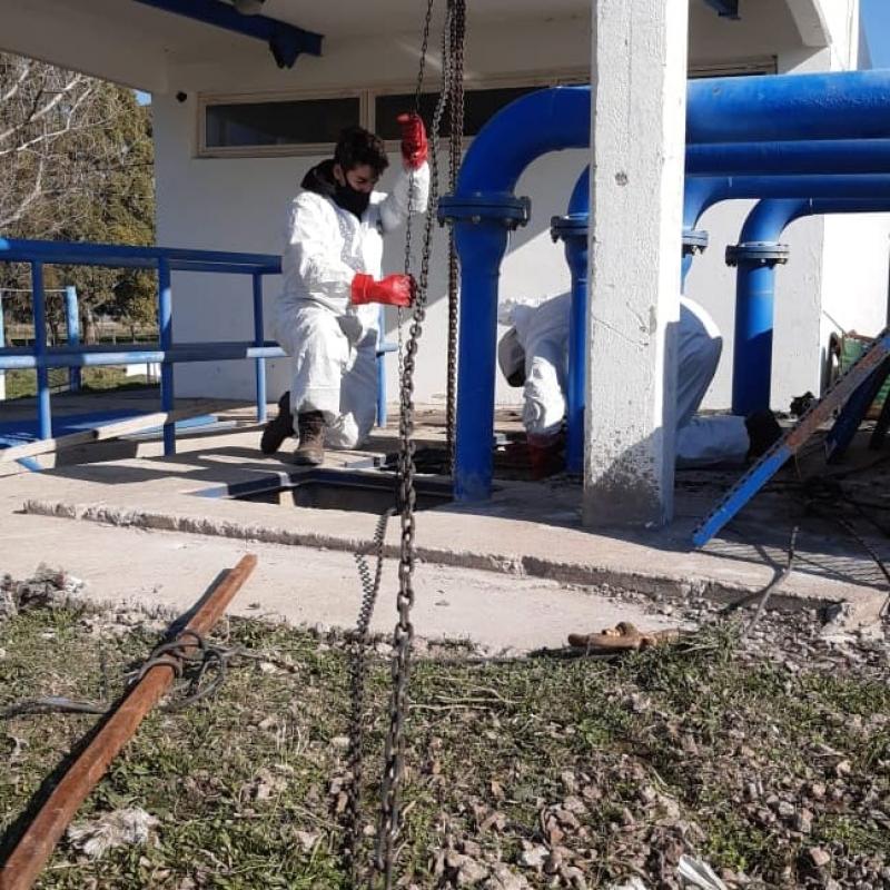 Mantenimiento en la red cloacal en Tornquist
