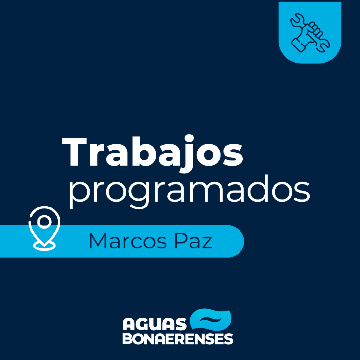 Marcos Paz: trabajos programados sobre la red de agua