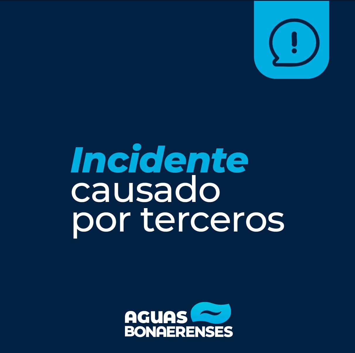 Barrio Noroeste: rotura generada por terceros afecta el servicio de agua