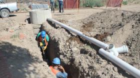 Avanza la construcción del colector cloacal en Grünbein